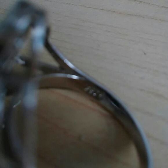 SIZE 7 LARGE FLOWER CAMELIA Ring 925 Silver Stamped Simulated Diamonds Cocktail - Picture 3 of 14